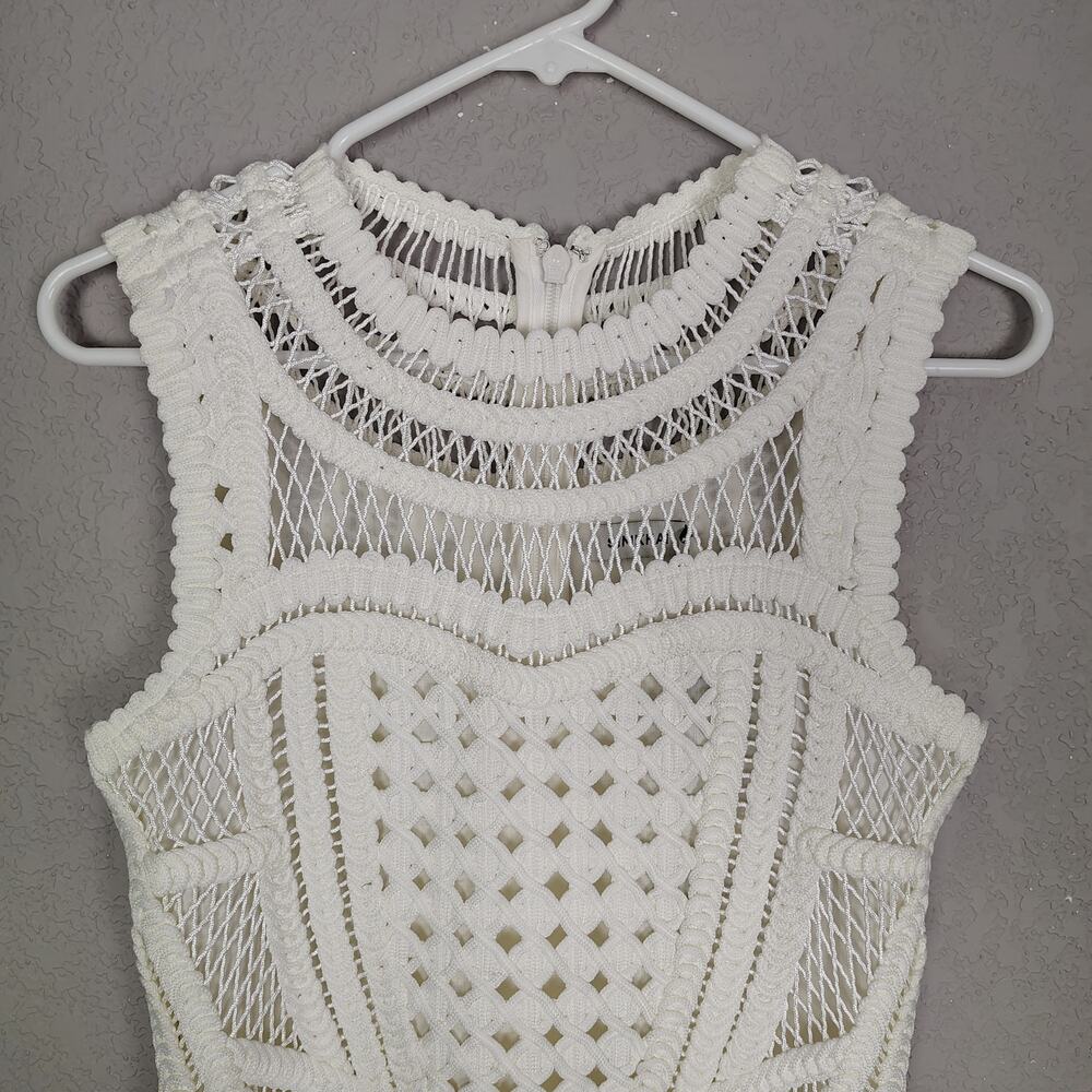 SIMKHAI Coen Crewneck Mini Dress in White Size 0 - Picture 8 of 14